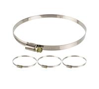 Hose Clamps with Worm Drive, 4 Pieces, Clamping Range Ø 120-140 mm, for 5" Hoses, W2 Stainless Steel, Cross Recess SW7, 9 mm Band Width, Fixing of Water Hose and Pipe Section Connections