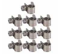 Oumefar Hose Clips Clamps Set, 10Pcs Stainless Steel Hose Clamps Set - 6mm-20mm T-Bolt Mini Fuel Line Pipe Clamp Clip, Rustproof,Durable Replacement Accessories Optional Size