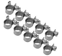 Oumefar Hose Clips Clamps Set, 10Pcs Stainless Steel T-Bolt Mini Fuel Line Pipe Hose Clamp Clip Rustproof 6mm-20mm Optional Size(8-10Mm)