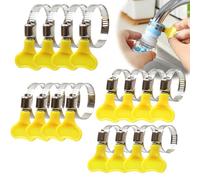 Hose Clips Set 16 Pcs Stainless Steel Tightening Pipe Clips, 16/25/32/44mm Adjustable Pipe Clips Worm Drive Clamps Assortment Kit for Securing Home Gas Flexible Connections, 4 Size