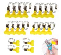 Hose Clips Set 20 Pcs Stainless Steel Tightening Pipe Clips, 5 Size Adjustable Pipe Clips Worm Drive Clamps Assortment Kit for Securing Home Gas Flexible Connections,16/25/29/32/44mm (20Pcs)