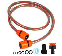 Hose Connection Set for Garden Hose Reel, Pipe Fitting Connection Kit Including 3/4'' Male Threaded, 2 in 1 Faucet Adapter, 1/2" Hose End Adapter, 1.5M Length of Pipe for Tap to Hose Trolley