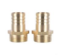 Hose Connection Solutions 2 x Perfectly Designed Solid Brass BSP Male Thread Tail Connector (1" Male x 25mm)