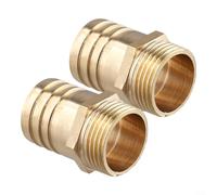 Hose Connection Solutions 2 x Perfectly Designed Solid Brass BSP Male Thread Tail Connector (1" Male x 32mm)