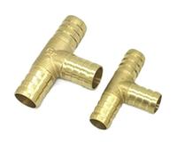 Hose Connector, 2PCS Brass Splicer Pipe Fitting T X Y U Type Hose Barb Copper Barbed Connector Joint Coupler Adapter(3way T,12mm Barb)