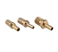 Hose Connector, 3pcs Brass 2 Way Reducing Straight Hose Barb Barbed Pipe Fitting Reducer Connector Adapter for Air Fuel Gas Water(10mm 20mm Barb)