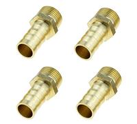 Hose Connector, 4PCS Brass Pipe Fitting Hose Barb, BSP Male Joint Copper Coupler Adapter(3/8inch,12mm Barb)