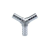Hose Connector, Barb Pipe Fitting 3 Way T/Y Type Connector for 6mm 10mm 15mm 20mm 25mm Hose Stainless Steel Pagoda Water Tube Fittings(Silver,12mm Barb)