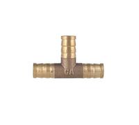 Hose Connector, Brass Barb Pipe Fitting 3 4 Way T Y Straight Elbow Hose 6 8 10 12 14 16 19mm Copper Barbed Connector Joint Coupler(T 3 Way,14mm Barb)