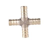 Hose Connector, Brass Barb Pipe Fitting 3 4 Way T Y Straight Elbow Hose 6 8 10 12 14 16 19mm Copper Barbed Connector Joint Coupler(4 Way,10mm Barb)