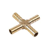 Hose Connector, Brass Barb Pipe Fitting Straight Elbow T Y X Shape 2 3 4 Way Connector for 6mm to 19mm 8mm 16mm Copper Water Tube(X 4 Way,8mm Barb)
