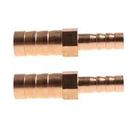 Hose Connector, Coupling connectors,2PCS Brass 2 Way Reducing Straight Hose Barbed Pipe Fitting, Coupler Adapter for Air Fuel Gas Water(8mm 10mm Barb)