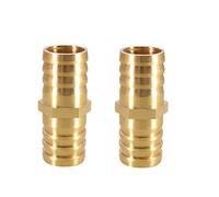 Hose Connector, Coupling connectors,2PCS Brass Straight Hose Pipe Fitting Equal Barb Gas Copper Barbed Coupler Adapter(16mm 16mm)