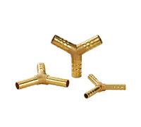 Hose Connector, Coupling connectors,3pcs Brass Splicer Pipe Fitting Y Shape 3 Way Hose Barb 4mm-16mm Copper Barbed Connector Joint Coupler Adapter Pneumatic(OD 8mm)
