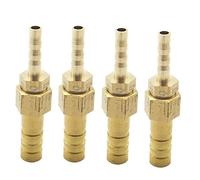 Hose Connector, Nipple Fitting,4PCS 4mm Hose Barb X 8mm Hose Barb Brass Barbed Pipe Fitting Union Coupling Coupler Connector Adapter for Fuel Gas Water