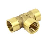 Hose Connector,Steel Tee Pipe Fittings BSP Female Thread 3 Way Type Brass Fitting Adapter Coupler for Water Fuel Gas(3/8Inch)