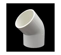 Hose Connector, Tee Pipe Fittings White PVC Fitting Straight Elbow Solid Equal Water Parts 3/4/5 Ways DIY-Shelf(45 Degree Elbow,Inner Dia.32mm)