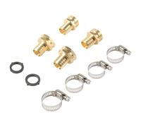 Hose Connector, with Clamps Brass Leakproof Adapter, Thread Water Hose Pipe Repair Kit, for House Lawn Yard Outdoor Pet Bathing Car Washing Irrigation Watering Pump Discharge Gardener