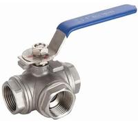 Hose Connector with Water Stop,Stainless Steel Three-Way Ball Valve,L-Type T-Type 1/4" 3/8" 1/2" 3/4" 1" 2" DN8-DN25 BSP Female Thread for Liquids Gases(Dn8,L Type)