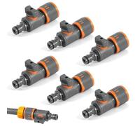 Hose Coupling with Regulating Valve, Pack of 6 Coupling with Regulating Valve, 1/2 Inch Garden Hose Connector, Hose Connector with Shut-off Valve for Continuous Regulation and Shut-off of Water