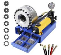 Hose Crimper Machine - Hydraulic Tube Crimping Tool for Handheld Use, Portable Hose Press with 7 Sets of Dies (10-31mm)