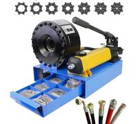 Hose Crimper with 7 Drill Sets, Hydraulic Manual Crimping Machine for Single and Double Braided Hoses, Crimp Range 0.24" - 1"