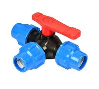 Hose Diverter,1/2" 3/4" 1" 1-1/4“ 1-1/2“ 2" Three Way Plastic Ball Valve T-Type PE Fast Connection Pipe Quick Union,1PCS (Size:Blue 40mm) (Size : Blue 40mm) (Size : Blue 32mm)