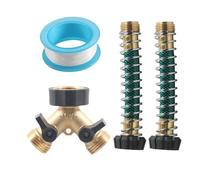 Hose Divider - Outdoor Tap Connector, Leak Protection Hose Adapter | 2-Way Y Valve Spigot Spigter Plug with Handle Handle, Spring-Proof Hose Attachment, Two-Stage Outlet for Garden