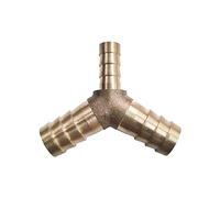 Hose Fitting， 4 5 6 8 10 12 14 16 25mm Hose Barb Y Shaped 3 Ways Brass Pipe Fitting Splitter Coupler Adapter Connector(8 8 6mm)