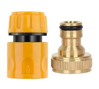 Hose Fitting Set,Quick Connect Soft Grip Hose End Connector with 3/4" Brass Tap Adaptor Fitting for Outdoor Garden Tap for Gardening, Home Watering,Car Washing