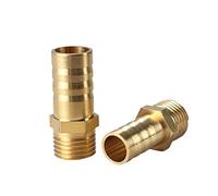 Hose Fittings, 2PCS Brass Pipe Fitting Hose Barb Tail, BSP Male Connector Joint Copper Coupler Adapter(1/2inch,14mm Barb)