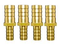 Hose Fittings, Coupling connectors,4PCS Brass Straight Hose Pipe Fitting Equal Barb Reducing Joint Gas Copper Barbed Coupler Connector Adapter(19mm 25mm)