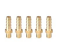 Hose Fittings, Coupling connectors,5PCS OD Hose Barb M3 M4 M5 M6 M8 M10 Metric Male Thread Brass Pipe Fitting Coupler Connector Adapter 3mm - 10mm(M10x1.5 to 6mm)