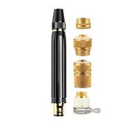 Hose Nozzle - 15cm Powerful Handheld Wash Attachment, Heavy Duty Handheld Grip, 4 Piece Universal Connector Kit, Adjust Spray Patterns, Polished Metal Construction for Garden Plants Car Wash