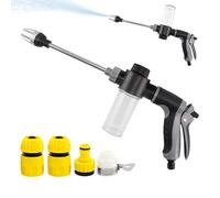 Hose Nozzle - High Zinc Alloy, Robust Solid Brass, Rustproof Anodized Metal | Portable High Pressure Car Cleaner with Adjustable Spray Patterns for Detailing in House Gas