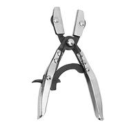 Hose Pinch Off Plier with Ratcheting Jaws and Swiveling Head, Automatic Locking Hose Clamp Plier for Radiator Brake Coolant Pipes, Universal Automotive Fluid Line Tool (8 Inch)