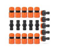 Hose Pipe Connectors Garden Hose Fitting Kit,10 Hose End Quick Connector,5 Double Male Snap Connector,5 HosePipe Tap Fitting 1/2 Inch and3/4 Inch Size 2-in-1