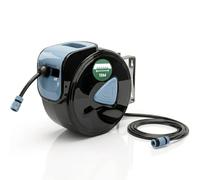 Hose Pipe on a Wall - 15m Retractable Garden Hose Reel with Automatic Rewind, Lockable Hose Length and Anti-Kink Design - Compact Garden Hose with Heavy Duty Outdoor Watering System for Lawn & Patio