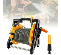 Hose Pipe Reel, Garden Hose Reel Supplied with 25m of Multi-Purpose Hose, 7 in 1 Adjustable Nozzles Water Spray Gun, Compact and Portable Hosepipe for Watering Garden, Cars, Flexibility Use