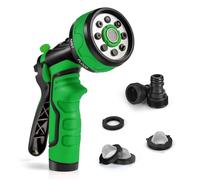Hose Pipe Spray Gun,ACTE 8 Patterns Anti-Leak Garden Hose Spray Gun, High Pressure Anti-Slip Hosepipe Nozzle Gun for Car Washing, Pets Bathing, Gardening, Watering Lawn （Green）