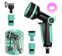 Hose Pipe Spray Gun - Garden Hose Pipe Multi Spray Watering Gun Starter Set, 10 Water Adjustable Patterns High Pressure Water Spray Nozzles Hose Connectors for Gardening Cleaning Car Pet Washing