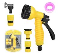 Hose Pipe Spray Gun - Garden Hose Pipe Multi Spray Watering Gun Starter Set, 7 Water Adjustable Patterns High Pressure Water Spray Nozzles Hose Connectors for Gardening Cleaning Car Pet Washing