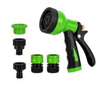 Hose Pipe Spray Gun with 8 Adjustable Patterns, Garden Hose Spray Gun High Pressure Hose Gun Perfect for Car, Pet Washing, Cleaning and Garden Watering Universal Fit (Green)