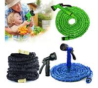 Hose Pipes for Garden, 75FT/100FT/150FT/200FT Expandable Garden Hose Flexible Water Pipe, 7 Function Spray Nozzle Leak-Proof Retractable Water Hose with 3/4" and 1/2" Fittings (150FT, Black)