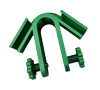 Hose Positioning Holder Bracket, Green | Toolless Bucket Clamp with Curved Channel for Garden Buckets, Fences, Water Jobs