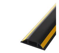 Hose Protector, Cable Protectors, Made of PVC With a Striking Yellow Lines on the Surface, Suitable for Offices, Gyms and Exhibitions(Black,100x5x1.4cm/39x2x0.6in)