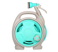Hose Reel 15M, Garden Portable Hose Pipe Reel with 6 Adjustable Spray Gun Nozzles, Retractable and Simple Rewind, Ideal for Garden Watering, Vehicle Cleaning, Landscape Irrigation