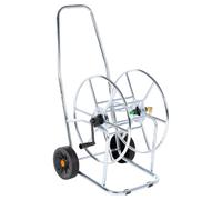 Hose Reel Cart 80m Heavy Duty Galvanised Steel Garden Trolley Wheels
