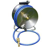 Hose Reel Cart Water Hose Cart for Outside Stainless Steel Hose Cart, Simple Car Wash Hose Reel, Yard Water Pipe Storage Rack, Watering Tools,Blue,Hose Cart+15m Pipe