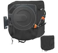 Hose Reel Cover 24x18x24in Waterproof Sunproof Wall-Mounted Garden Hose Cover with Drawstring & Sprayer Hole 420D Silver Coated Protector for OutdoorRetractable HoseGarden